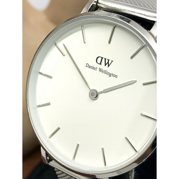 Daniel Wellington Womens Watch DW00100164 White Dial 32mm Silver Tone Mesh Strap - Picture 1 of 13